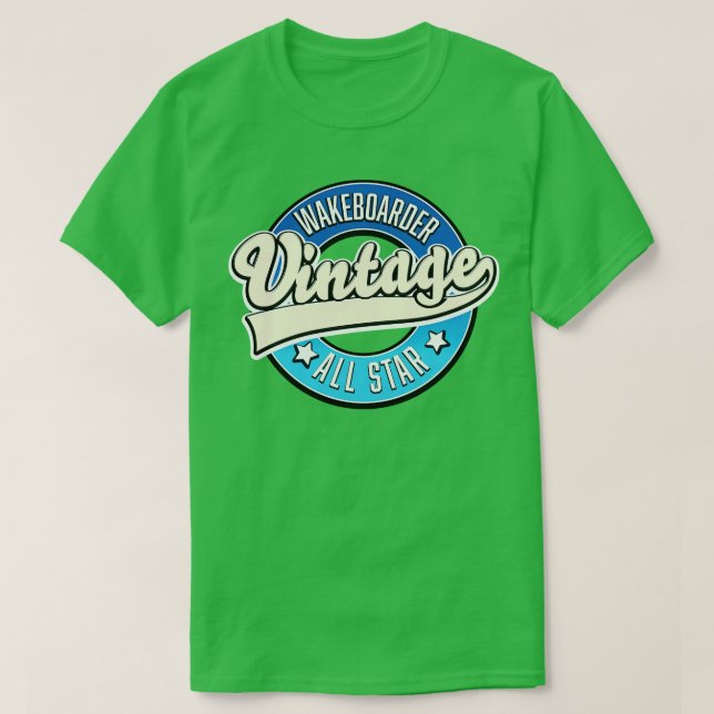Alla stjärnor i Wakeboarder Vintage T Shirt (Design framsida)