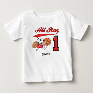 Alla stjärnsporter 1:a födelsedag Baby T-Shirt