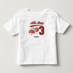 Alla stjärnsporter 3:e födelsedag Småbarn T-shirt