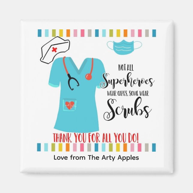 Alla superheros-bäror innehåller inte NURSES Magnet (Framsidan)