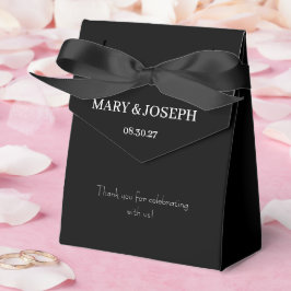 Alla svarta bröllopsfavoritrutor presentaskar