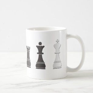 Alla svärtar en vit, schack lappar kaffemugg