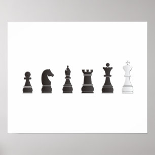 Alla svärtar en vit, schack lappar poster