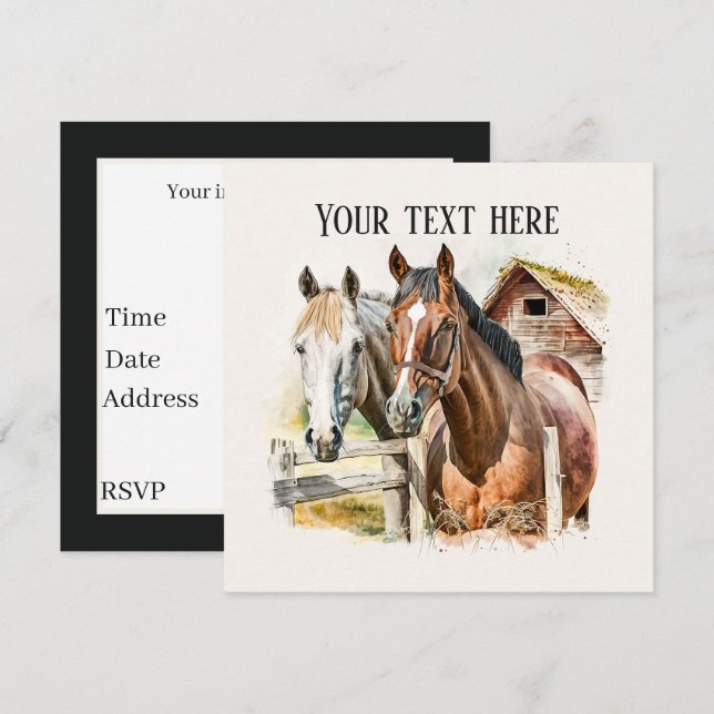 Alla syften för Land häst party Inbjudningar (Fram/baksida)