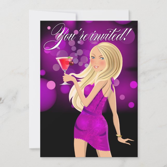 Alla syften partis firande lila inbjudningar (Framsida)