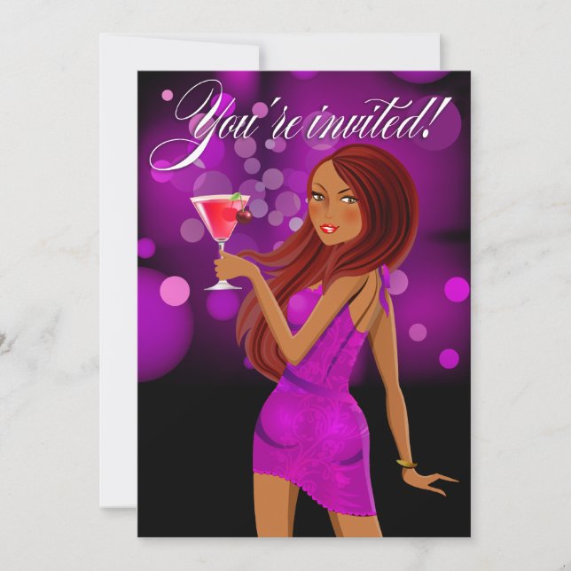 Alla syften partis firande lila inbjudningar (Framsida)