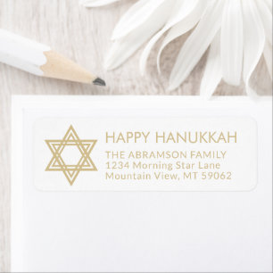 Alla textstjärnor i David Hanukkah Returadress Etikett