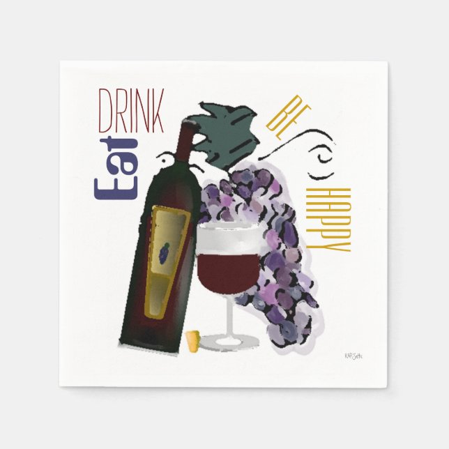 Alla Tillfälle-druvor i Vin Pappersservett (Framsidan)