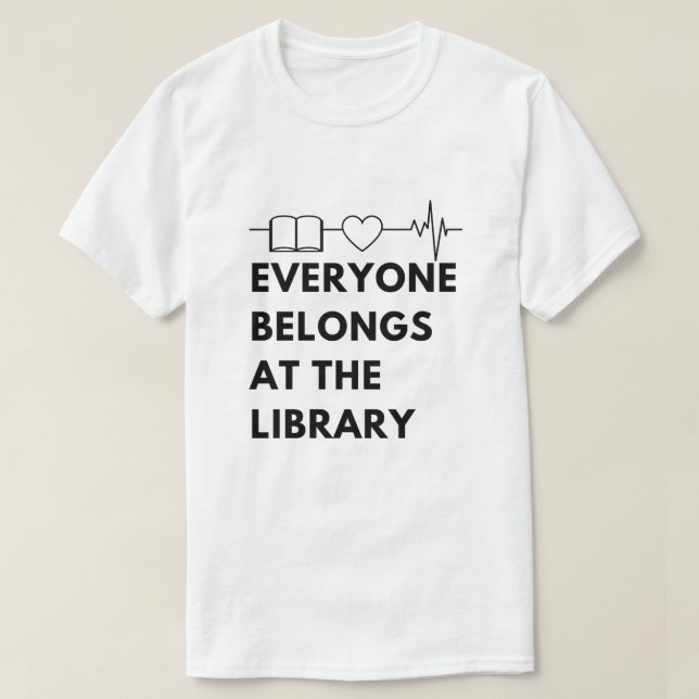 Alla Tillhör Bibliotek som säger bokmaskläsning T Shirt (Design framsida)