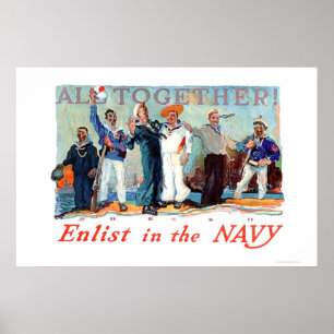 Alla tillsammans! Enlist i marinen (US02280B) Poster