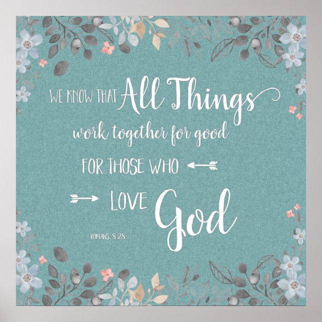 Alla Ting Samverkar - Rom 8:28 Poster (Framsidan)