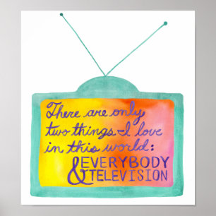 Alla & TV (turkos och lila) Poster
