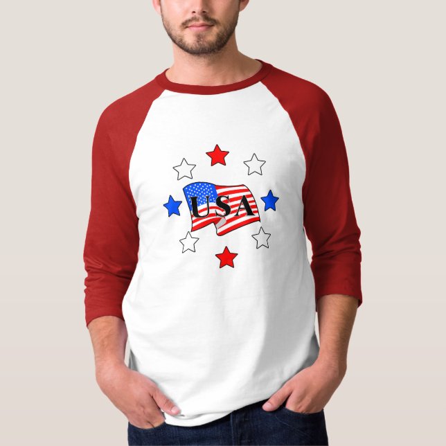 Alla USA flagga och stjärnor T Shirt (Framsida)