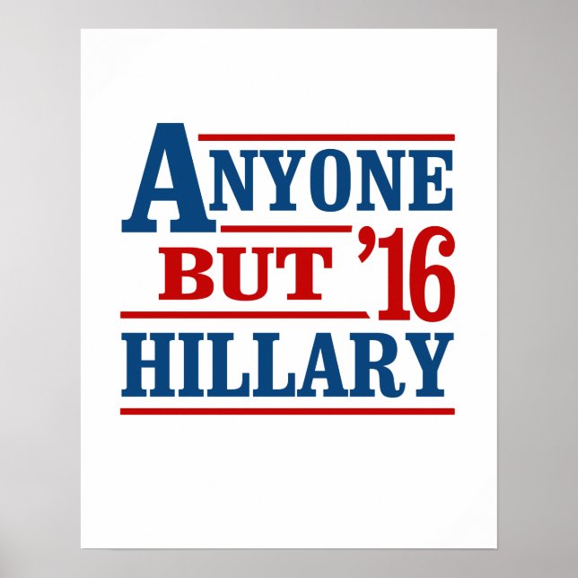 Alla utom Hillary - Anti-Hillary - Poster (Framsidan)