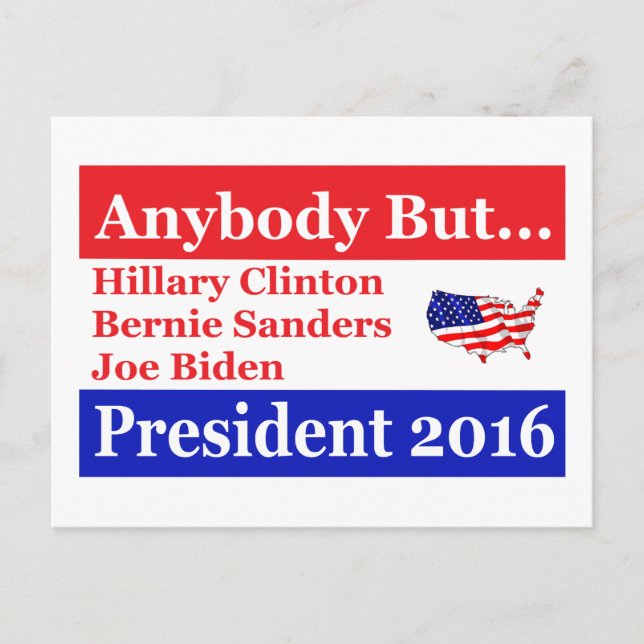 Alla utom Hillary, biden, sanders Vykort (Framsida)