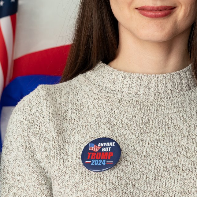Alla utom Trump 2024 Lustigt politiskt blått Knapp (Skapare uppladdad)
