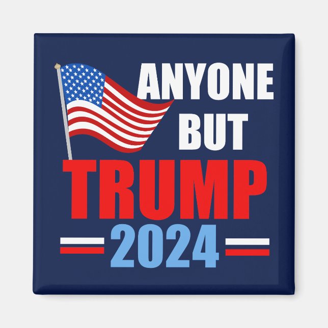 Alla utom Trump 2024 Lustigt politiskt blått Magnet (Framsidan)