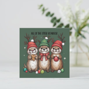 Alla utter renar Xmas djur vinter Julkort