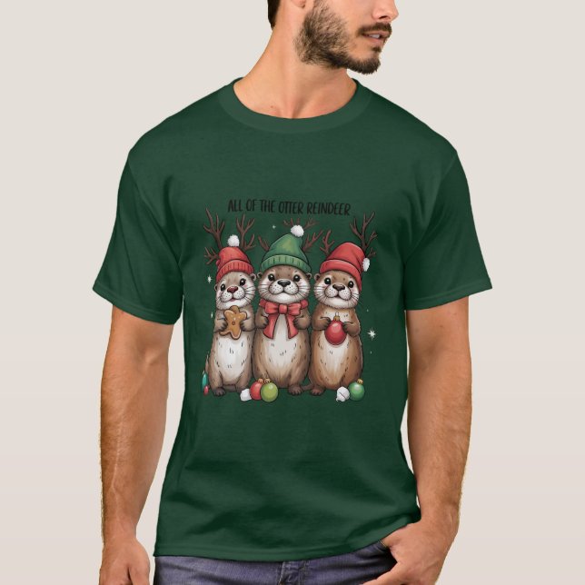 Alla utter renar Xmas djur Vinter  T Shirt (Framsida)