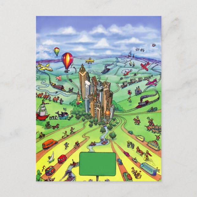 Alla vägar leder till Atlanta Georgia Vykort (Framsida)