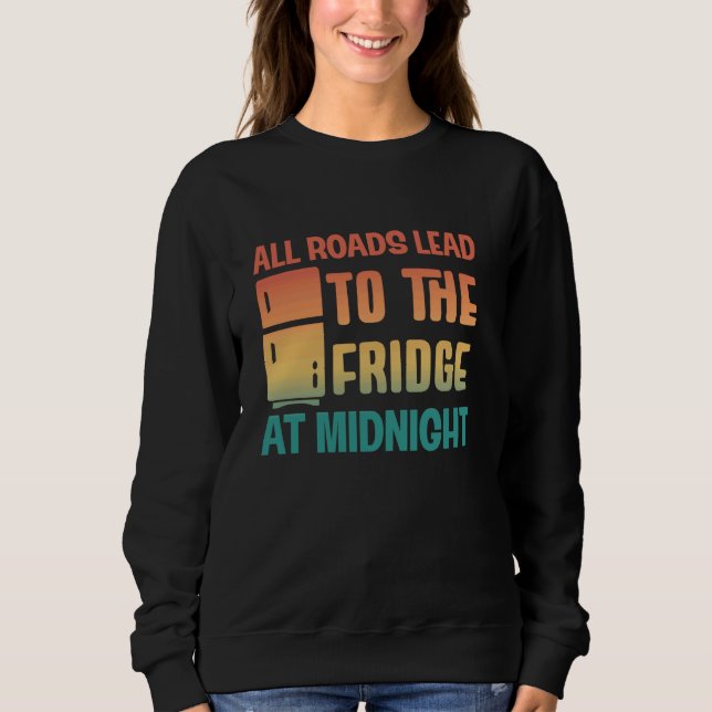 Alla vägar leder till Fridge vid midnatt - Retro F T Shirt (Framsida)