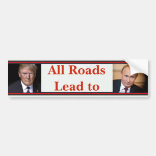 Alla vägar leder till Putin Bumper Sticker Bildekal