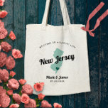 Alla välkomstblåsor för Färg New jersey Karta Bröl Tygkasse<br><div class="desc">Bröllop helg välkomnar en presentpåse för gäster från byn till bröllop, med en bild av New jersey. Du kan redigera färg för vilken del som helst av den här designen och flytta hjärtat till bröllop. Om du vill ändra färg klickar du på Anpassa och "redigera med verktyg i designen". Markera...</div>