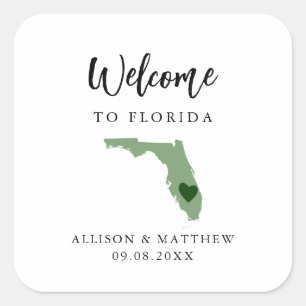 Alla välkomstblock eller boxar i Färg Florida Bröl Fyrkantigt Klistermärke
