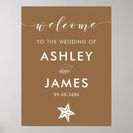 Alla välkomstskyltar från Färg Starfish Bröllop, B Poster
