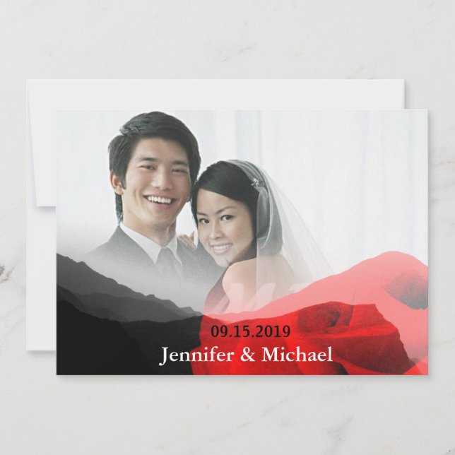 Alla varaktiga Kärlek-bergen Röd ros Bröllop-foto (Framsida)