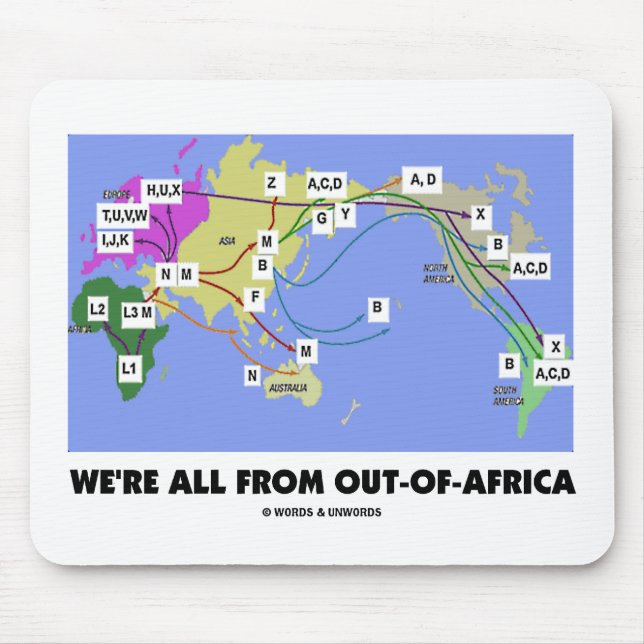 Alla vi är från Ut-Av-Afrikan (Haplogroup) Musmatta (Framsidan)