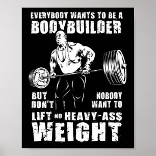 Alla vill bli en Bodybuilding-funny Ronnie C Poster