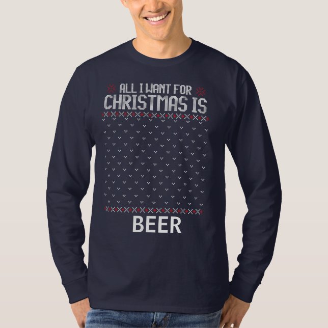 Alla vill ha jul är Beer Manar Långärmad T Shirt (Framsida)