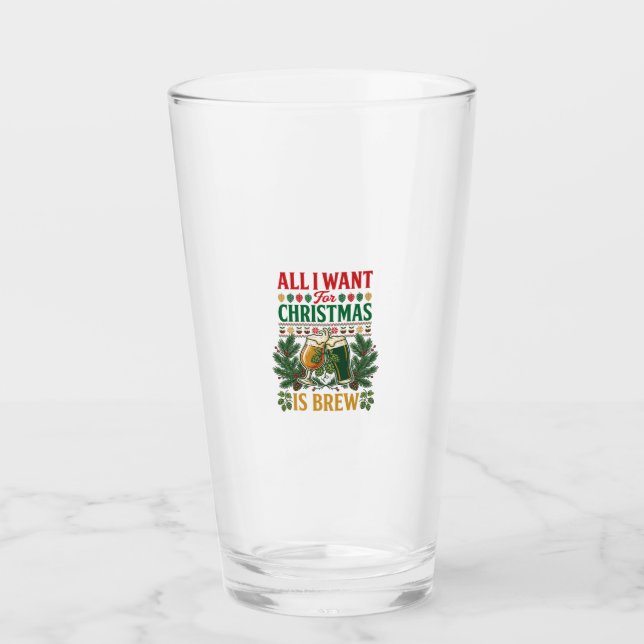 Alla vill ha julölbryggda öls glas tallhumle (Framsida)