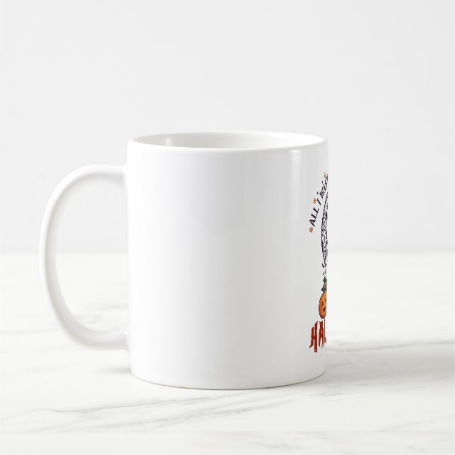 Alla Vill Jul Halloween Träd Pumpa Spöken_ Kaffemugg (Vänster)
