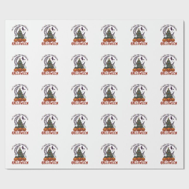 Alla Vill Jul Halloween Träd Pumpa Spöken_ Presentpapper (Platt)