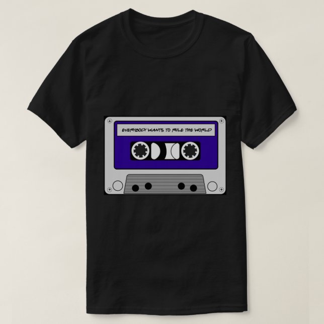 Alla vill styra världen - kassett t shirt (Design framsida)