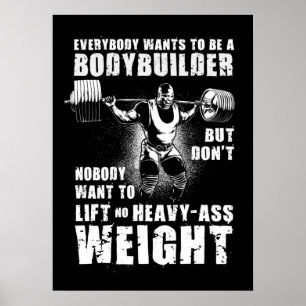 Alla vill vara en Bodybuilding-Ronnie Gym Poster