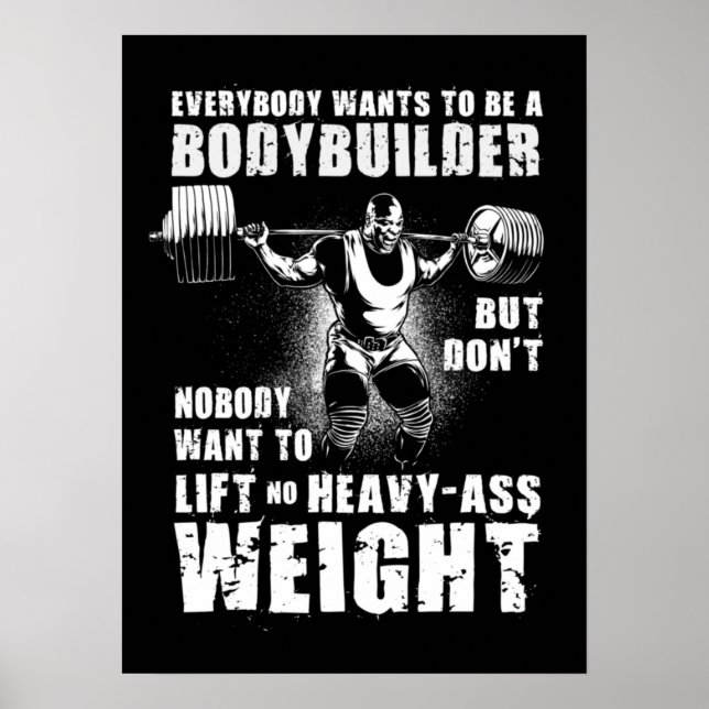 Alla vill vara en Bodybuilding-Ronnie Gym Poster (Framsidan)