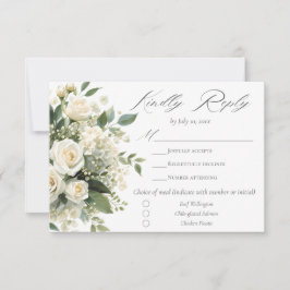 Alla vita hydrangeor Rosor Elegant Blommig Bröllop OSA Kort
