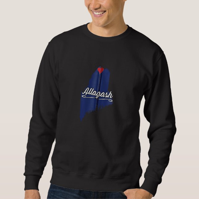 Allagash Maine Cute Merch Graphic Zip Lång Ärmad Tröja (Framsida)