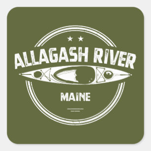Allagash River Maine Kayak Fyrkantigt Klistermärke