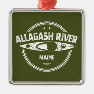 Allagash River Maine Kayak Julgransprydnad Metall