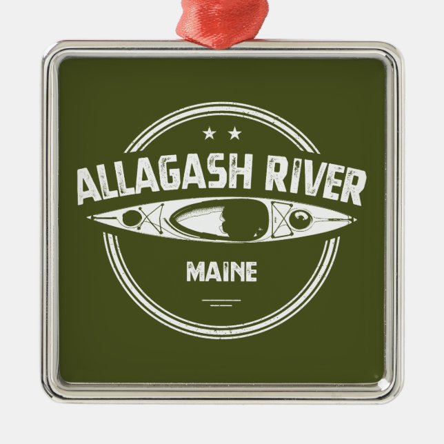 Allagash River Maine Kayak Julgransprydnad Metall (Framsidan)