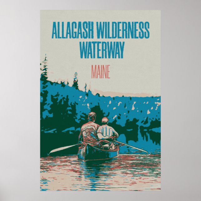Allagash Wilderness Waterway Canoeing, Maine USA Poster (Framsidan)