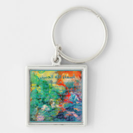 Allah-99 namn fyrkantig silverfärgad nyckelring