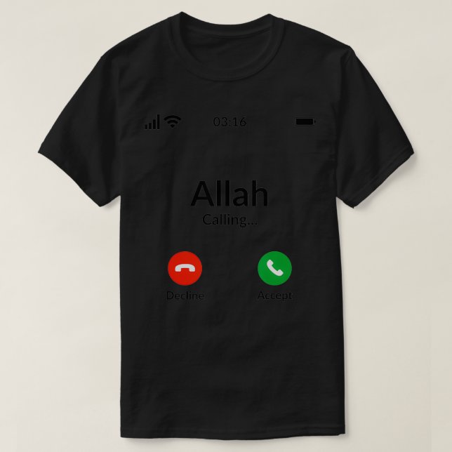 Allah ringer - muslimsk islam t shirt (Design framsida)