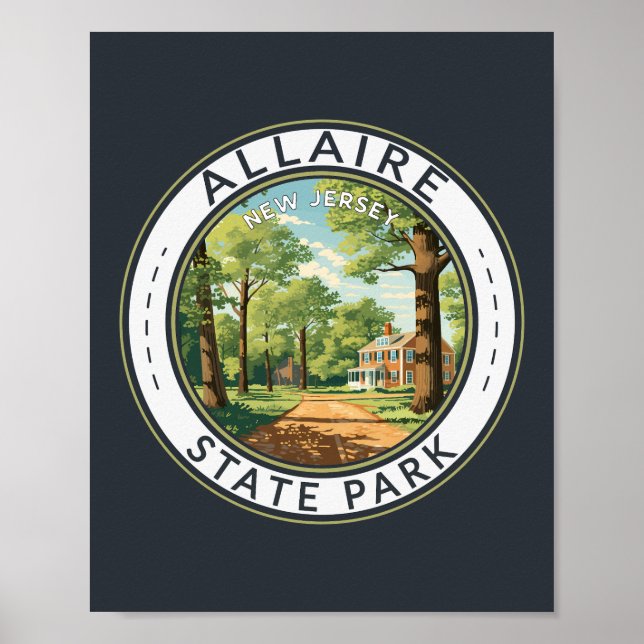 Allaire State Park New jersey Travel Art Badge Poster (Framsidan)