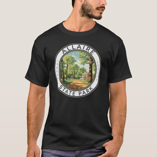 Allaire State Park New jersey Travel Art Badge T Shirt (Framsida)