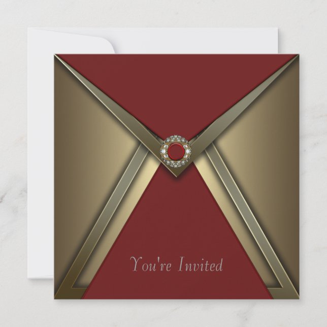 Allaktivitets röd-guld inbjudan mall (Framsida)
